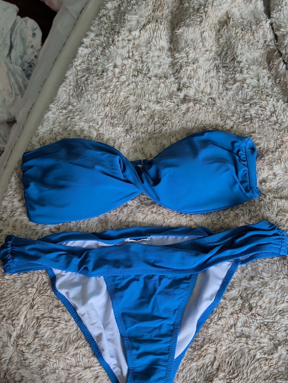 Jessica Simpson Bright Blue Bandeau Bikini Set